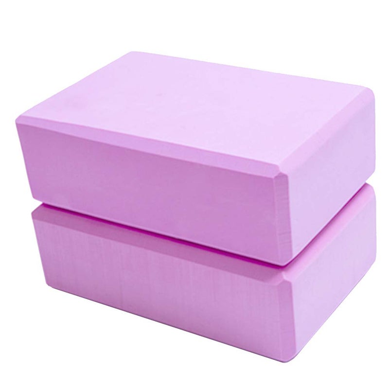 Dofover Set of 2 Yoga Blocks EVA Foam Exercise Bricks Provides Stability Balance and Support Improve Strength - 9 x 6x 3 inches (Pink) - Image 1
